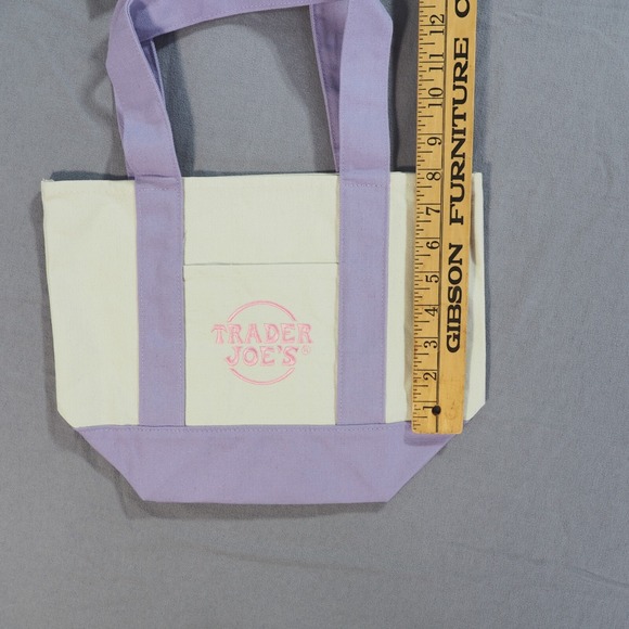 Trader Joes Canvas Mini Tote Bag Set 4 Spring Colors 2025 Reusable Shopping Lot - Picture 5 of 6